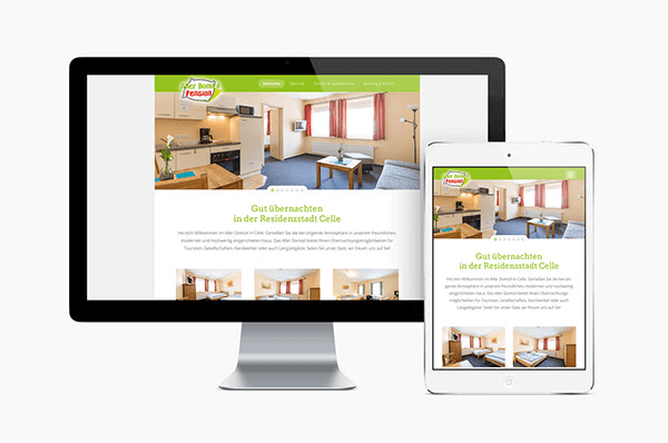 Website mit dem Fokus auf Smartphone und Tablet