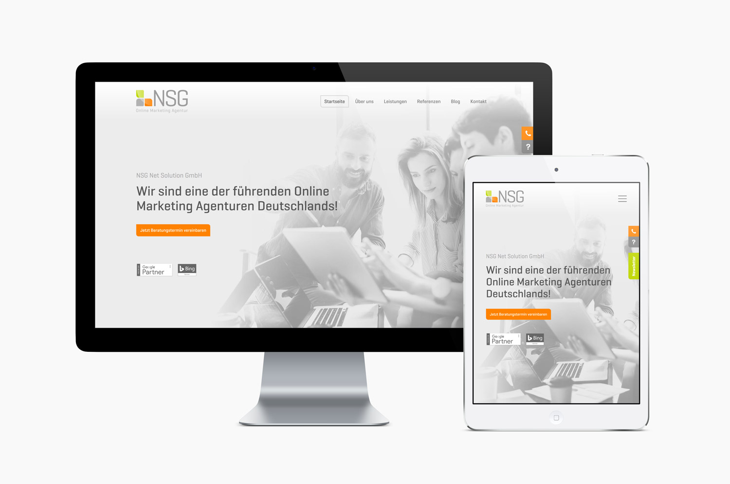 Responsives Webdesign für NSG Berlin